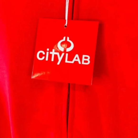 NEW City Lab Zip Up Performance Fleece Track Jacket Zipper Pocket Red Womens XL - Picture 4 of 7